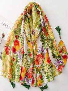Poliéster con Estampado Floral - Multicolor - Ver 14