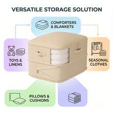 4x Large Collapsible Clothes Storage Bags With Zips, Bedding & Blanket Storage Organisers For Bedroom Wardrobe - Champagne - View 7