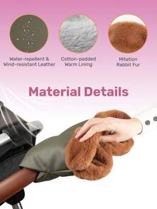 Magnetic Stroller Handle Mitts, Winter Stroller Warm Gloves, Suitable For Parents Outdoor Walks, Easily Installable On Most Stroller Handles - Multicolor - View 5