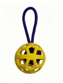 Durable TPR Braided Rope Handle Dog Toy Ball - High Elasticity Interactive Game Cleaning Teeth Training Ball For All Dog Breeds, Fun Design Pet Chew Toy - Multicolor - View 5