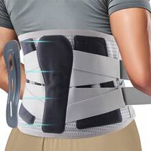 1pc Back Brace For Lower Back Support , Adjustable Lumbar Support Belt For Men & Women - Grey - View 4