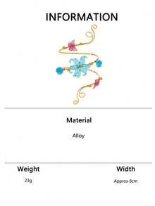 1pc Bohemian Floral Butterfly Arm Cuff Open Bangle Body Accessory For Beach Vacation - Blue - View 6