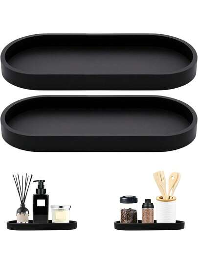 Silicone Tray - Small Vanity Tray Organizer - Spoon Rest Holder - Kitchen Sink, Bathroom, Multi-Purpose Modern Counter Organizer