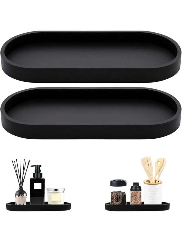 Silicone Tray - Small Vanity Tray Organizer - Spoon Rest Holder - Kitchen Sink, Bathroom, Multi-Purpose Modern Counter Organizer