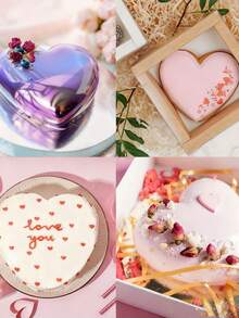 Heart Shaped Cake Pan With Removable Bottom, Nonstick Aluminum Cheesecake Mold, Mother's Day Birthday Wedding Bakeware - Silver - View 10