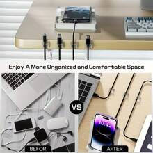 5/25/50Pcs Adhesive Cable Clips - Strong Wire Clips, Durable Plastic Wire Brackets For Cable Management, Small Wire Cable Organizer - Multicolor - View 5