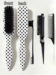 1-4pcs Set Hair Brush Beard Brush Unisex Styling Brush PP Material Fragrance-Free Edge Brush Suitable For Thick Hair Create Smooth Ponytail Bun Smooth Frizz Control Hairline Backcombing And Voluminous Styling Travel Essential Cruise Essential Holiday Essential Also Gift For Women Bridesmaid Gift Wedding Gift Teacher Gift Summer New Style - Multi-color 4 - View 2