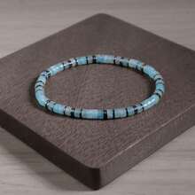 Bohemian Style Aquamarine Bracelet -- Healing Crystal Jewelry -- Elastic Cord Jewelry -- Suitable For Daily Wear - Multicolor - View 5