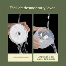 [Licuadora de alimentos]Mini Procesador de Alimentos Eléctrico Picador de Ajo de 250ml, Triturador Portátil Recargable USB para Cocina, YRQC - Blanco - Ver 5