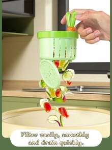 Rabbit Ear Shaped Detachable Sink Strainer, Multi-Functional Hanging Sink Basket, Self-Cleaning Anti-Clogging Mesh Filter, Suitable For Kitchen And Bathroom Sinks, Button-Type Sink Filtration Basket - Automatic Food Waste Drainage Basket, Non-Slip Plastic Drainage Basket, Adjustable Wet-Dry Separation Filter, Suitable For RV And Outdoor Use, Multi-Functional Sink Strainer - Model a - View 10