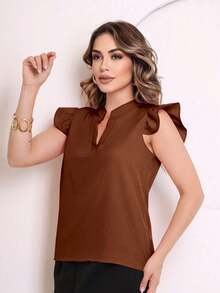 Women Blouses & Shirts - 棕色 - 查看 4