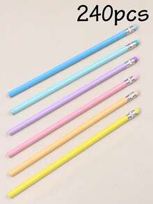 6-240pcs Customized Children's Pencils, Cute Colorful Stationery, Personalized Name Pencils, Custom School Opening Gift, Customizable Name Halloween Gift - Style B - View 16