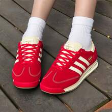 Adidas SL 72 Retro Low-Top Casual Sneakers For Men And Women - Red/Beige - View 2