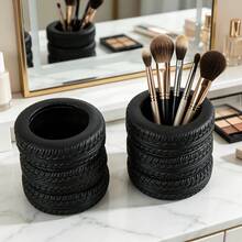 1pc Creative Realistic Tire Shaped Pen Holder, Car Enthusiast Desk Accessory, Personalized Desktop Storage Bucket, Stationery Office Organizer Decor - Multicolor - View 11