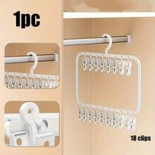 1pc Space-Saving Multi-Clip Sock And Clothes Drying Rack - Bedroom, Bathroom, Closet And Dorm Storage - Multicolor - View 13