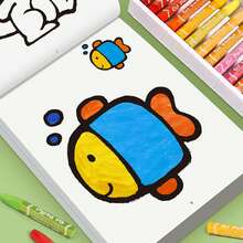 1pc 3-6 Years Old Children Coloring Book, Preschool Early Learning Tool, Inspires Imagination And Exercises Hand Stability, Thick Line Simple Cartoon Design, Suitable For Parent-Child Painting Time, Perfect Baby Birthday Gift, Sailboat, Red Apple - Multicolor - View 8