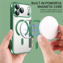 1件 Apple 17 Pro Max 翻蓋全包覆手機殼 A56 磁吸透明保護套，附卡槽防摔皮革殼 - 墨綠色 - 查看 4