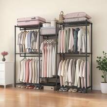 Perchero Negro Resistente - Estantería de Ropa Ajustable y Portátil - Negro - Ver 5