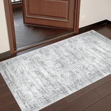 Alfombra de pasillo antideslizante para dormitorio, alfombra lavable con reverso de goma - Alfombra suave de pelo corto para cocina, lavandería, baño (61 x 244 cm, beige/marfil) - Gris Claro - Ver 2