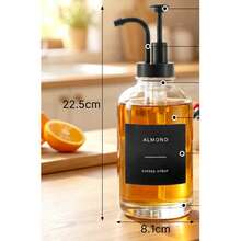 4-Pack 500ml Coffee Syrup Dispenser – 16.9oz Syrup Bar Bottles For Coffee Shop, Kitchen & Caramel Topping - Black - View 2