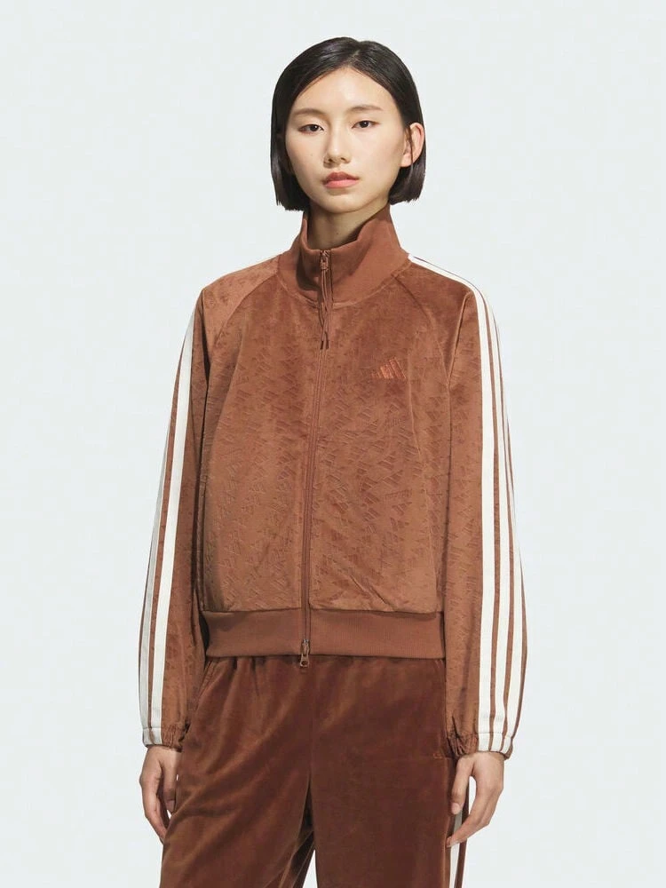 Adidas Jaket Rajut Tanpa Kerah Wanita Ukuran S VL JKT KC0175 - Coklat - View 1