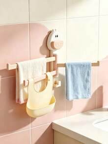 1pc Suction Wall Mounted Kitchen Cloth Storage Rack, 3 Tier Rotatable Drainage Towel Holder, Multi Purpose Household Organizer Rack With Hollow Drainage Design, Space Saving Plastic Accessory For Kitchen Bathroom Daily Storage - Multiple Colors and Styles - View 7