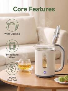 Hervidor Eléctrico OCTAVO 1.2L Acero Inoxidable 304 1000W Hervido Rápido Calentador de Agua Base Inalámbrica Apagado Automático Protección Contra Hervido en Seco Indicador LED Para Té y Café en el Hogar - Tipo de Enchufe B USA (110-127V) - Ver 3