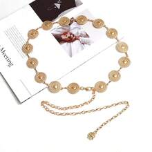1pc Women's High-End Waist Chain Belt Accessory, Decorative Hollow Metal Waist Chain For Skirts, Niche Design - Gold - View 2