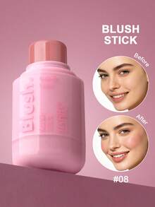 USHAS Hydrating Blush Stick, Krim Perona Pipi Serbaguna, Tersedia 8 Warna, Ciptakan Riasan Alami dan Bercahaya, Tahan Air dan Tahan Lama, Cocok untuk Riasan Sehari-hari, Pesta, dan Kencan - #08 Pastel Lembut - View 9