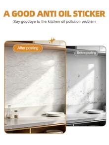 1 Roll Matte Beige Marble Pattern Kitchen Oil-Proof Sticker, Waterproof Self-Adhesive Wallpaper, Faux Stone Texture Stove Top Countertop Heat-Resistant Cabinet Renovation Marble Sticker, Self-Adhesive Cabinet Protection Film, Cabinet Door Scratch-Resistant Film - Matte Beige - View 11