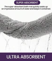 DEXI Tapete para Baño 40 x 60 cm, Alfombra de Baño Antiderrapante, Tapetes de Baño Supersuave y Absorbente, Lavable a Máquina, Blanco - Gris Claro - Ver 6