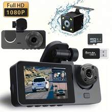 3-Channel 1080P Front And Rear Built-In Dash Cam, 3-Way Car Camera With 32GB Memory Card, Infrared Night Vision, 24/7 Parking Monitoring, G-Sensor, Loop Recording, Suitable For Cars And Trucks, 150mAh Battery Capacity - Dashcam - View 13
