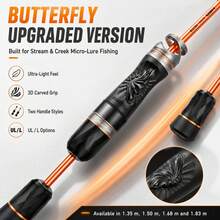 HASIDA Butterfly Korean Guide Dual-Action Pneumatic Mechanical Sound 3D Sculpted Reel Seat Lightweight 68G Spinning Reel/Lure Fishing Rod - Black - View 5