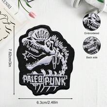 1 Dilophosaurus Paleontology Punk Jacket Patch, Natural History Paleontology Art, For Adult Dinosaur Enthusiasts, Science Gift, Embroidered Patch - A - View 10