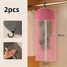 3pcs/2pcs/1pc Tas Penyimpanan Wig, Tas Penyimpanan Wig Portabel dengan Pengait Plastik, Tahan Debu dan Lembap, Pengait Wig, Praktis untuk Penyimpanan dan Perjalanan - View 16