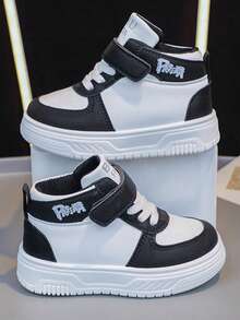 1 Pair Non-Slip Flat Shoes, All-Season Breathable Lightweight Casual Sneakers, Daily Campus White Shoes - Black - View 8