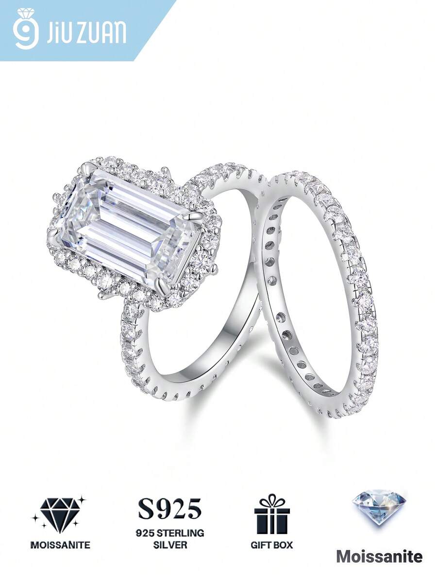 925 Sterling Silver Moissanite Ring For Women, Hypoallergenic High-End Engagement/Wedding Ring, Valentine's Day/Birthday Gift, Oxidation-Resistant Gift Box Packaging