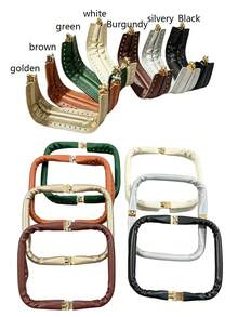 1pc Durable Aluminum Alloy And PU Combination Square Gold Trim PU Leather Edge Clip, Added Stitching Hole Design, Suitable For Luggage Hardware Hinge Clip, Cloud Bag Bracket, Woven Bag Mouth Clip, Handbag Clip, DIY Wallet Making, Multi-Function Rotating Clip Buckle, Handmade Wallet Making Accessories, Ideal Bag Accessory For DIY Hand Sewing - Multicolor - View 6