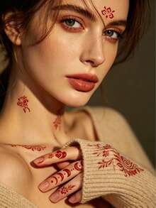 4pcs INS Style Butterfly Series Tattoo Templates, Minimalist Butterfly & Cute Tattoo Stickers, Suitable For Commute, Casual, Sweet Outfits - Black - View 3