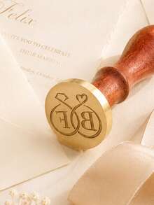 Custom Logo Wax Seal Stamp, Vintage Personalized Initials Stamp For Wedding Invitations, Envelopes And Gift Wrap, Customized Name Seal, Customizable Wedding Favor, Anniversary, Halloween, Thanksgiving And Christmas Gift, Custom Stamp - Style a - View 5