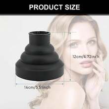 Gorro de silicona para secado de cabello, herramienta universal negra para el cuidado del cabello, resistente a altas temperaturas, difusor ajustable para secado de cabello, herramienta de cuidado capilar de calidad profesional. - Negro - Ver 2