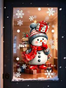 36pcs/2sets Christmas Window Stickers, Fun Santa Claus & Snowman Snowflake Window Decals, Window Home Decor, Party Holiday Gift, Christmas Party, Reusable Indoor Home Christmas Winter Party Decoration - Multiple Styles - View 6