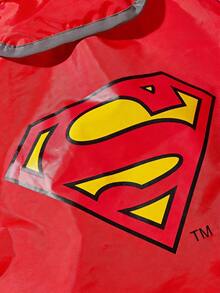 SUPERMAN X PETSIN 1pc Red Hooded Rain Poncho For Dogs, Pet Outdoor Raincoat - Red - View 9