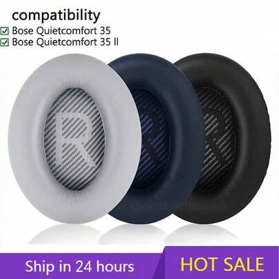 Replacement Ear Pads For QuietComfort 35 And QuietComfort 35 II, Headphone Ear Cushions/Ear Pads, Also Compatible With QC35/QC35II/25/15 QC2 / Ae2 / Ae2i / Ae2W / Sound Link/Sound True