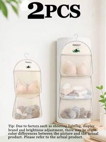 2pcs/3pcs Panda Theme Nylon Hanging Storage Bag, Panda Underwear & Socks Organizer Bag, Socks Storage Bag, Clear Visibility, Easy Access. Breathable Mesh Or Net Design, Internal Items Clearly Visible. No Need To Rummage Through Boxes, Especially Suitable For Morning Rush. Large Opening Design, Easy To Place And Take Out Items. Washable, Easy To Clean, Keep Hygienic. Suitable For Student Dorms/Shared Living Spaces With Limited Space. This Hanging Bag Can Perfectly Utilize Vertical Space Behind Doors Or Beside Beds, Solving The Storage Problem Of Small Items. - Multicolor - View 13