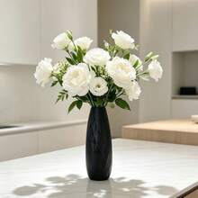 1pc/2pcs Tabletop Shatterproof Plastic Vase, Minimalist Solid Geometric Facet Flower-Arrangement Bud-Vase For Wedding Decor, Modern Matte Geometric Diamond Decorative Flowerpot For Home Decor - A - View 4