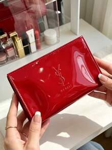 Yves Saint Laurent Red Makeup Bag Made Of High-Quality Fabric, Convenient For Storing Lipstick, Blush And Other Cosmetics, Perfect For Girls. - Red - View 1