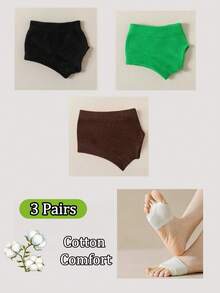 1/3/4 Pairs Bikini Cotton Split Toe Socks, Summer Thin Half-Palm Invisible Two-Toe Socks, Matching Flip-Flops - Multicolor - View 31