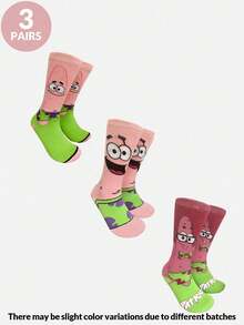 SpongeBob SquarePants 7/3/1入中性趣味卡通印花襪，適合日常穿著、旅行、學校，低筒短襪學生船襪，聖誕禮物、旅行禮物、婚禮禮物、聖誕派對禮物，送給媽媽、爸爸、男性生日禮物、新年禮物、朋友的趣味禮物 - 彩色 - 查看 11