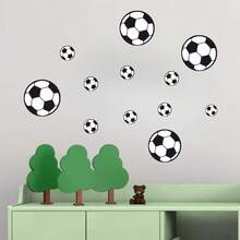 2pcs/Set Soccer Pattern Wall Stickers Children's Room Decoration Football Theme Decals - D - View 2